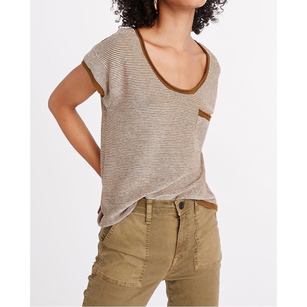 Madewell Watermoor Short-Sleeve Sweater in Stripe